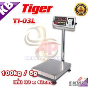  เครื่องชั่งตั้งพื้น 100kg ละเอียด 5g ยี่ห้อ Tigerรุ่น TI–03 แท่นชั่ง30x40cm