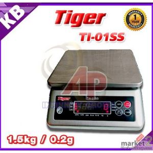 เครื่องชั่งกันน้ำ1.5kg ละเอียด 0.2g ยี่ห้อ TIGER รุ่น TW-01SS