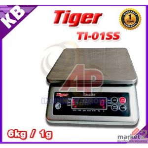 เครื่องชั่งดิจิตอลกันน้ำตั้งโต๊ะ 6Kg ความละเอียด 1g ยี่ห้อ TIGER รุ่น TW-01SS