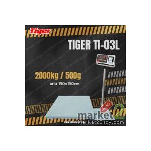 เครื่องชั่งแบบวางพื้น2000kg ยี่ห้อTigerรุ่น TI–03L ขนาดแท่น 150x150cm.