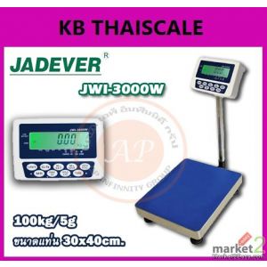 เครื่องชั่งวางพื้น100kg ละเอียด 0.005kg JADEVER รุ่น JWI-3000W แท่น 30x40cm